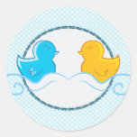 rubber ducky baby shower seal round stickers