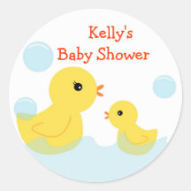 Rubber Ducky Baby Shower Stickers
