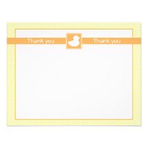 Rubber Ducky Flat Thank You Note Personalised Announcement