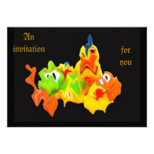 Rubber toy invitations