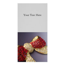 Ruby Rhinestone Bow Photo Cards