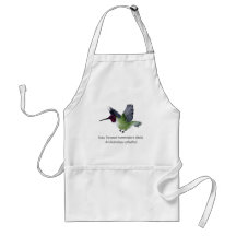 Ruby Throated Hummingbird Male with Name Apron