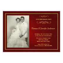 Ruby Wedding Anniversary Invitations - 40th