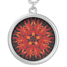 Rudbeckia and black iris, by Heidi Rand Necklace