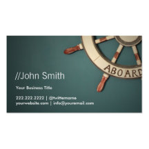 Rudder Helm Sailor Green Business Card