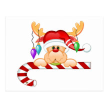Rudolph Candy Cane Postcards