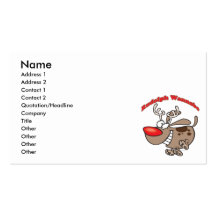 rudolph reindeer wannabe puppy dog business card template