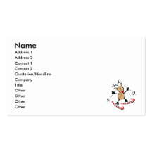 rudolph skiing on camdy canes business card templates