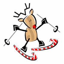 rudolph skiing on camdy canes photo cutouts