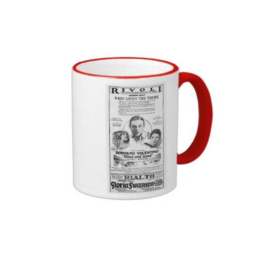 Rudolph Valentino 1922 vintage movie ad mug