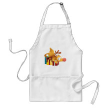 Rudolph With Xmas Presents Apron