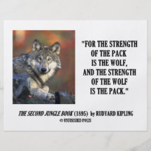 Rudyard Kipling Strength Of the Pack Wolf Quote Custom Flyer