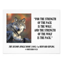 Rudyard Kipling Strength Of the Pack Wolf Quote Personalized Invite
