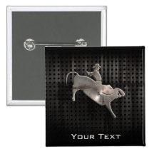 Rugged Bull Rider Pinback Button