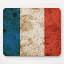 Rugged French Flag Mouse Pads