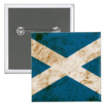 Rugged Scottish Flag Pinback Button