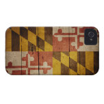 Rugged Wood Maryland Flag iPhone 4 Case-Mate Case