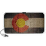 Rugged Wooden Colorado Flag Speakers