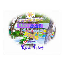Rum Point, Gr.Cayman, Colourful Signage Postcard