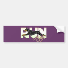 Run for Joy, Black Doberman Bumper Stickers