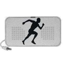Runner Black Silhouette Shadow Mini Speaker