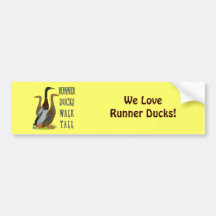 Runner Ducks Walk Tall Bumper Sticker