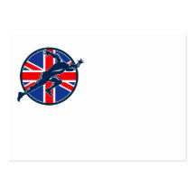 Runner Sprinter Start British Flag Circle Business Card
