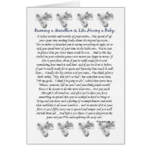 Running a Marathon is Like Having a Baby Good Luck Cards