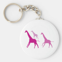Running Giraffes (Purple) Key Chain