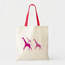 Running Giraffes (Purple) Tote Bags