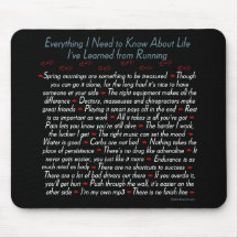 Running Life Lessons Mouse Mat