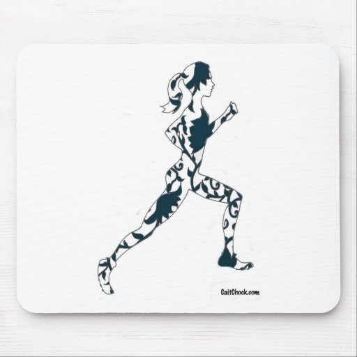 Running Silhouette - Floral Mouse Pad