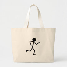 Running Stickman Canvas Bags
