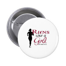 Runs Like a Girl Pinback Buttons