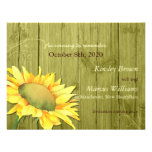 Rural Barnwood Sunflower Olive Green Save the Date Custom Invitations