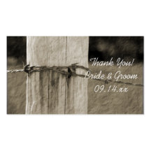 Rural Fence Post Country Wedding Favour Tags Business Card Template