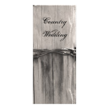 Rural Fence Post Country Wedding Invitation