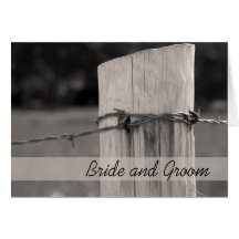 Rural Fence Post Country Wedding Invitation Card