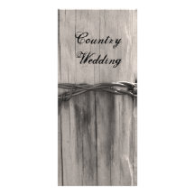 Rural Fence Post Country Wedding Program Custom Rack Card