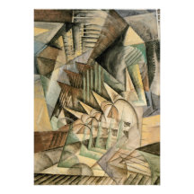 Rush Hour, New York by Max Weber, Vintage Cubism Invites