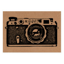 Russian Camera - Black on Cardboard Tex Business Card