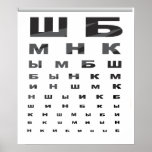 Russian Eye Chart Poster