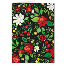 russian flowers greeting card