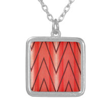 Russian French Folk Pattern, Red Zigzags Custom Jewelry