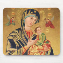 Russian Orthodox Icon - Virgin Mary and baby Jesus Mouse Pads