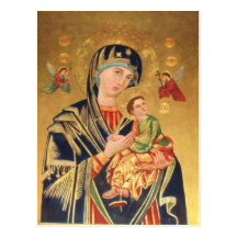 Russian Orthodox Icon - Virgin Mary and baby Jesus Post Cards