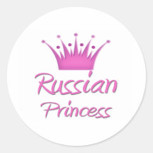 Russian Princess Round Stickers