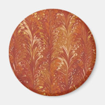 Rust Feathered Swirl Paint Magnets