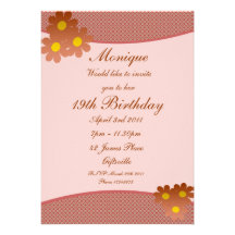 Rust flower Party Invitation