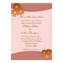 Rust Flower Wedding Invitation